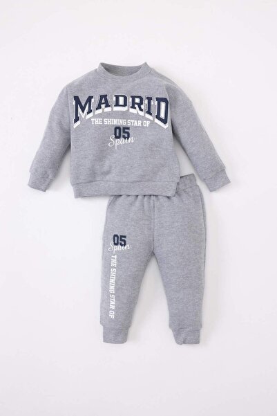 DeFacto Baby Boy Printed Thessaloniki Fabric Sweathirt Tracksuit 2 Piece Set B3179A524Sp