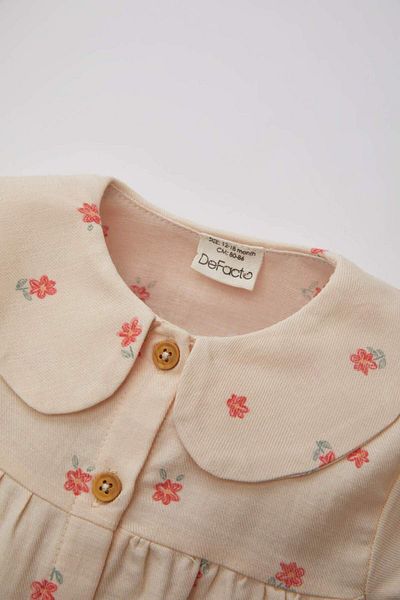 DeFacto Cămașă cu mânecă lungă cu flori din twill pentru fetiță B9734A524SP