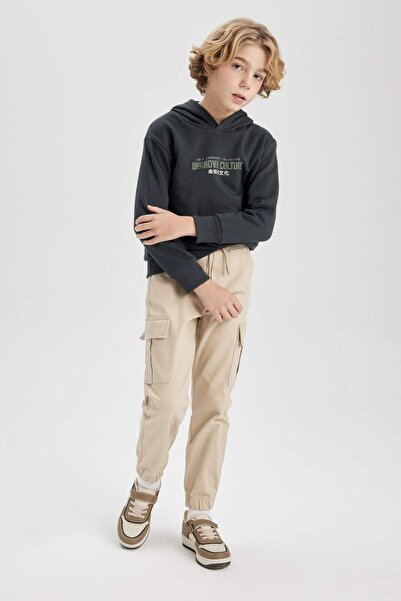 DeFacto Παντελόνι Jogger Gabardine Boy's Cargo με τσέπες μέσης με κορδόνια Z1572A624SP