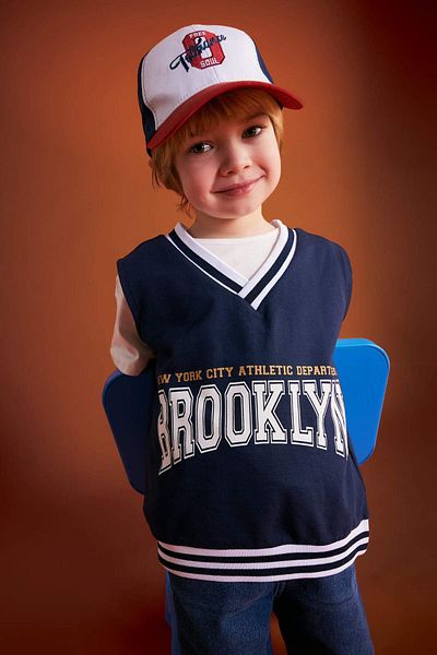 DeFacto Baby Boy V-Neck Printed Sweater B5381A524Sm