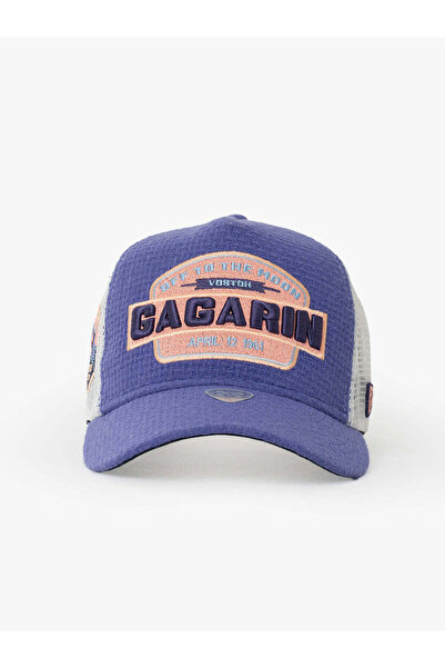 RustandRich Kadın Erkek Mor Trucker Şapka Space Collection Gagarin