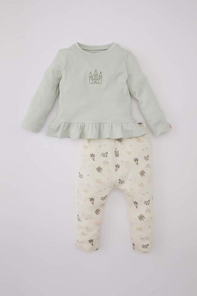DeFacto Baby Girl 2Pcs Set Unicorn Printed Long Sleeve T-Shirt Leggings B9655A524Sp