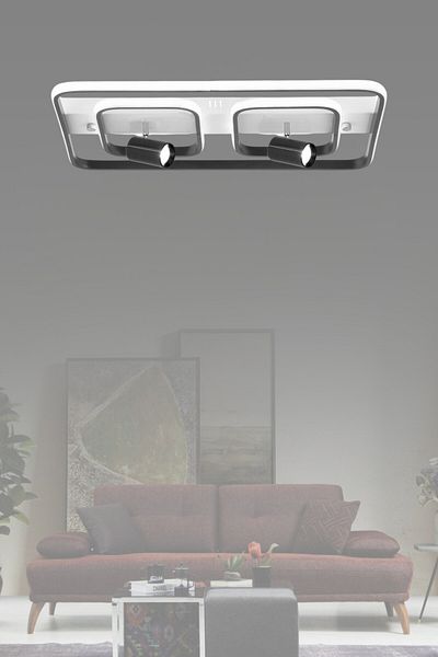 ESSLİGHT Kosta 60 cm Plafonier Chandelier with 3 Color Light Modes (White Yellow Daylight) Kitchen Bedroom Living Room