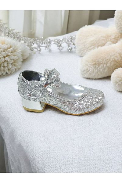 PATİK BEBE Girl's Lame Color Evening Shoes with Small Square Heels
