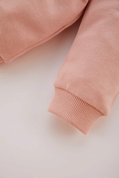 DeFacto Kız Bebek 2li Takım Bisiklet Yaka Çiçekli Sweatshirt Beli Lastikli Eşofman Altı B9788A524SP