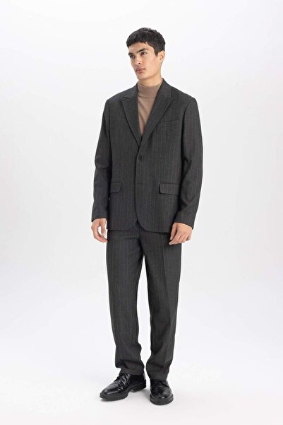 DeFacto Straight Fit Pantolon Normal Kalıp Normal Bel Her Yöne Esneyen Boru Paça B9494AX23WN