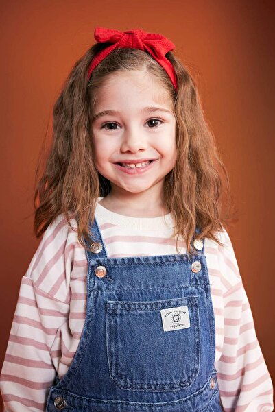 DeFacto Kız Bebek Jean Salopet Tulum B8227A524SP