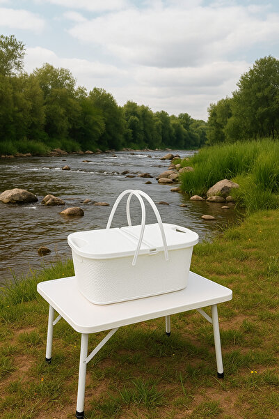 İ&A HOME BEYAZ PİKNİK SEPETİ 30LT.