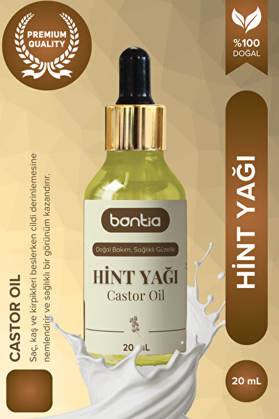 Bontia Bitkisel Hint Yağı 20 ml Soğuk Sıkım %100 Doğal Saf & Organik - Saç, C...
