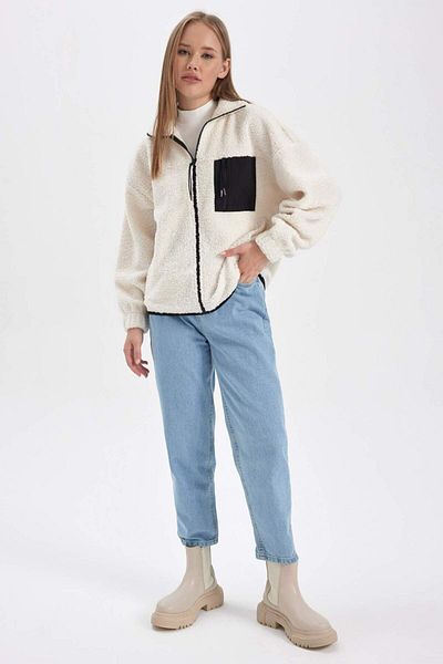 DeFacto Coool Oversize Wide Fit Plush Cardigan A9226Ax23Wn