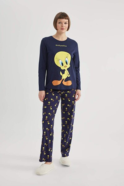 DeFacto Fall in Love Looney Tunes Regular Fit Uzun Kollu Pijama Takımı B5829AX23WN