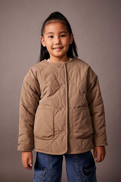 DeFacto Girls' Quilted Double-Sided Faux Fur Lined Coat A0853A823Au