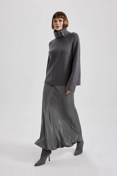 DeFacto Relax Fit Zipper Collar Thessaloniki Fabric Sweater A8620Ax23Wn