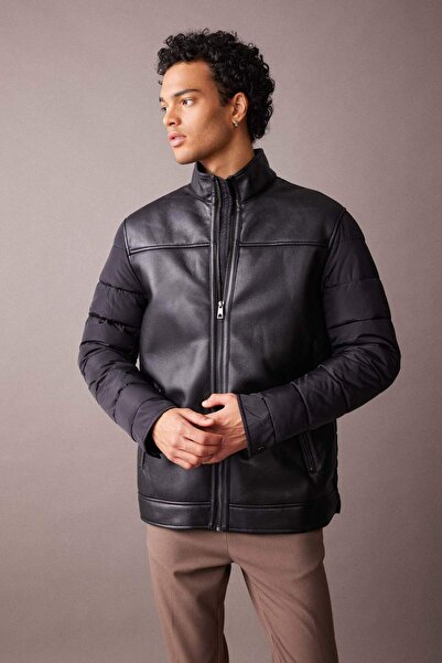 DeFacto Slim Fit Dar Kesim Dik Yaka Fermuarlı Cepli Mont A3621AX23WN