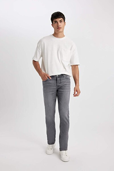 DeFacto Wiser Wash Pedro Slim Fit Skinny Fit Κανονική μέση στενή παντελόνι Jean B2572AX23AU