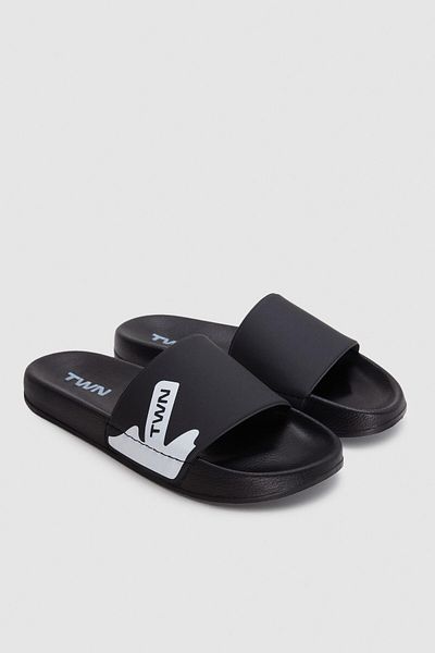 Twn Black Single Band Slippers