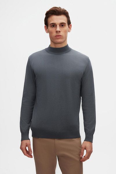 D'S Damat Ds Damat Regular Fit, albastru ocean, amestec de bumbac, tricotaj pe jumătate de pescar