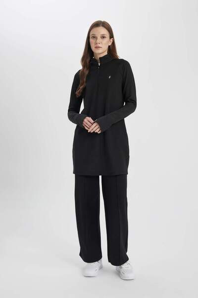 DeFacto DeFactoFit Long Fit stojací límeček Sportovní tričko s dlouhým rukávem s potiskem A7547AX23AU
