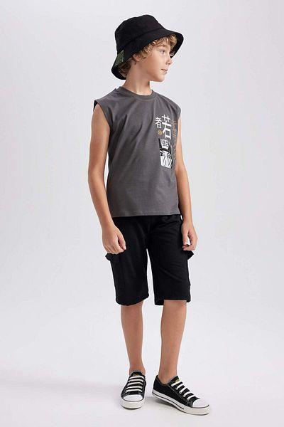 DeFacto Boy's Crew Neck Printed Singlet B1282A823Hs