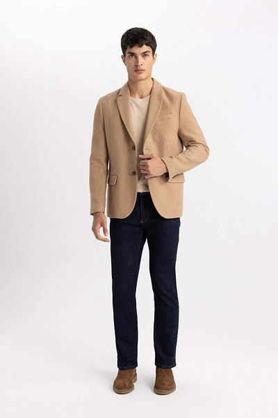 DeFacto Modern Fit Jacket Collar Buttoned Blazer Jacket B5736Ax23Au
