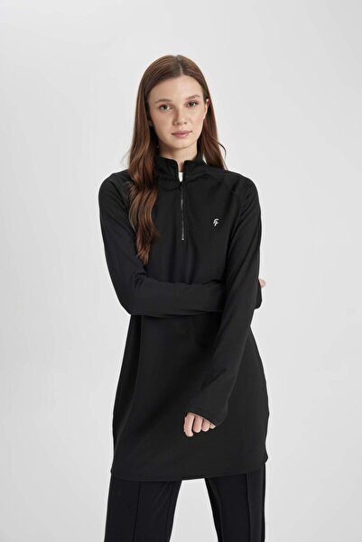 DeFacto DeFactoFit Long Fit stojací límeček Sportovní tričko s dlouhým rukávem s potiskem A7547AX23AU