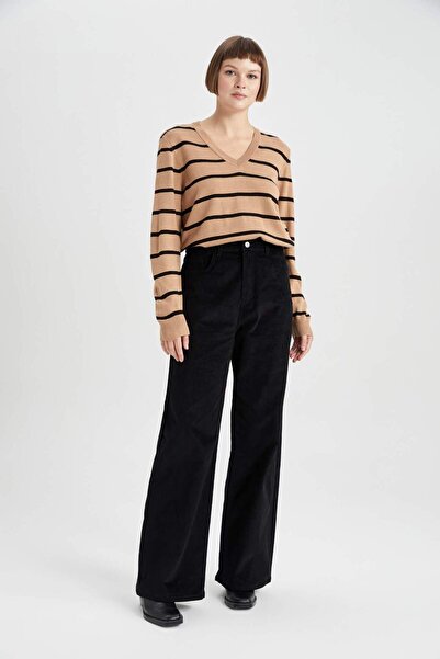 DeFacto Pulover de bază cu decolteu în V - A2359ax23wn