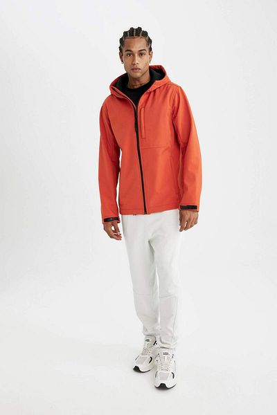 DeFacto Defactofit Water Repellent Regular Fit Hooded Zippered Softshell Raincoat A2122Ax23Wn