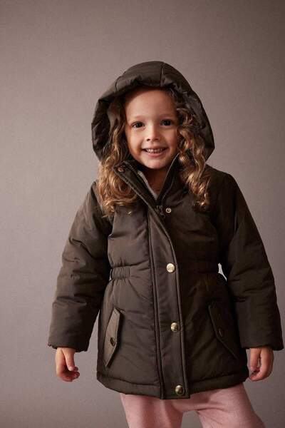 DeFacto Baby Girl Hooded Waterproof Coat A2451A523Au