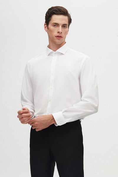 D'S Damat Ds Groom Slim Fit White Classic Tie Tie Long Sleeve Easy-Iron Shirt