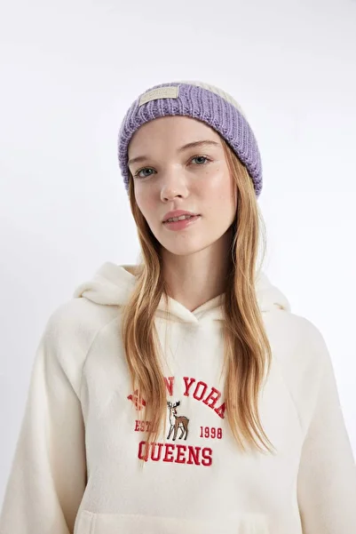 DeFacto Women's Woven Label Knitwear Beanie A5635Ax23Wn