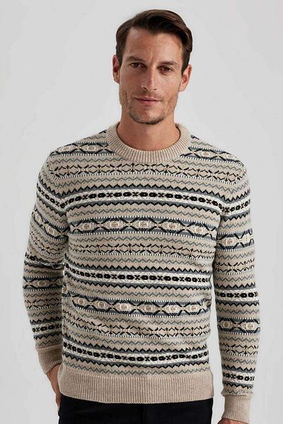 DeFacto Pulover tricotat cu decolteu crew cu model standard, croiala normala B1893AX23WN