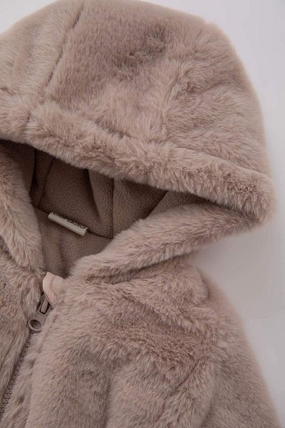 DeFacto Baby Girl Hooded Plush Coat A2467A523Au