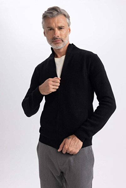 DeFacto Slim Fit Slim Fit Stand Collar Knitwear Cardigan X8904Az23Au