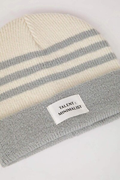DeFacto Women's Patterned Woven Label Knitwear Beanie A5636Ax23Wn