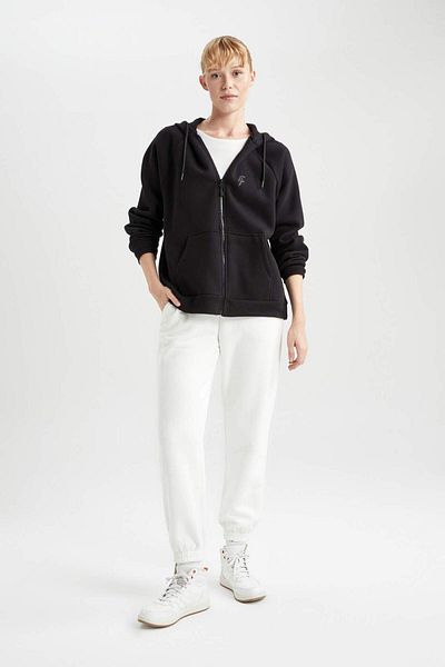 DeFacto Defactofit Oversize Fit Hooded Double Pocket Zipper Thick Sweatshirt B0992Ax23Au