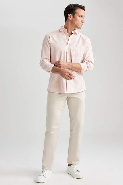 DeFacto Regular Fit Chino Canvas Trousers Gabardine Pocket Straight Leg T1052Az23Sp