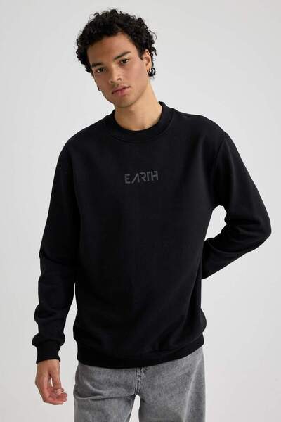 DeFacto Regular Fit Crew Neck Printed Sweatshirt X7383Az23Au