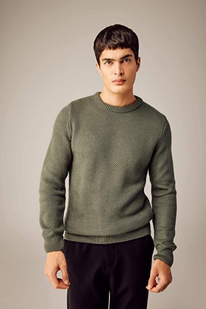 DeFacto Standart Fit Normal Kesim Bisiklet Yaka Triko Kazak X5157AZ23WN