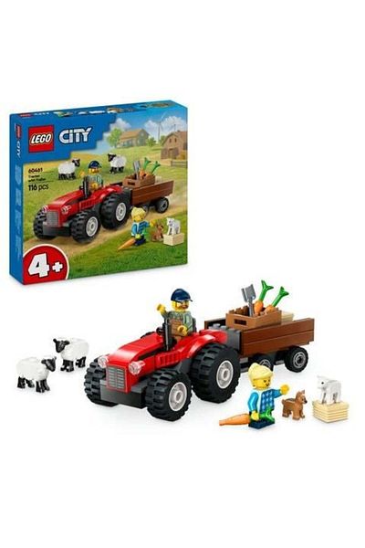 LEGO ® City Red Farm Tractor with Trailer&Sheep 60461 Building Set for 4+ Year Old Kids (116 Pieces)