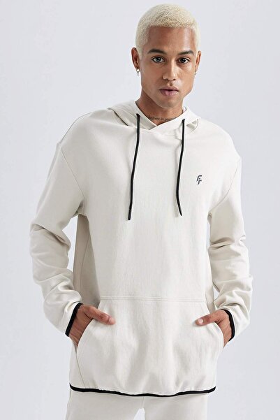 DeFacto DeFactoFit Standard Fit Φούτερ με κουκούλα καγκουρό με τσέπες X9031AZ23AU