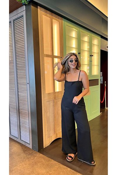 Silerra Women's Strappy Side Zipper Wide Leg Valencia Jumpsuit