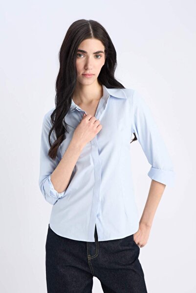 DeFacto Fitted Uzun Kollu Basic Gömlek Y4651AZ23AU