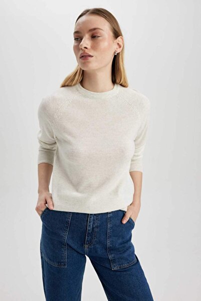 DeFacto Pulover de bază cu decolteu rotund Regular Fit I6913AZ23WN