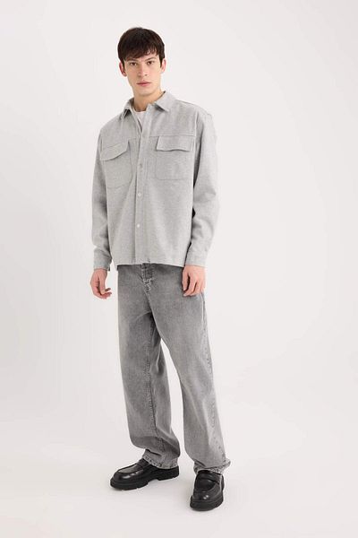 DeFacto Jachetă cămașă cu mânecă lungă Relax Fit Lumberjack Basic cu buzunare simple A6876AX23AU