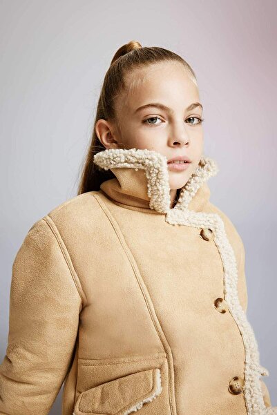 DeFacto Vízlepergető plüss bélésű műbőr lány kabát A1287A823AU