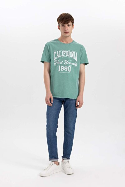 DeFacto Регулярний крій, велосипедний комір, короткі рукави, футболка з принтом B1122AX23HS