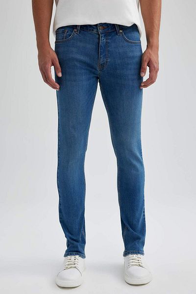 DeFacto Pedro Slim Fit, model îngust, talie normală, pantaloni de jeans cu picioare înguste A6947AX23AU