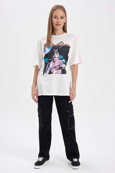 DeFacto Coool Dua Lipa Oversize Fit Short Sleeve T-Shirt B2972Ax23Hs