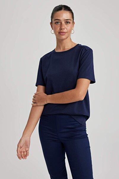 DeFacto Регулярний крій, велосипедний комір, короткі рукави, 100% бавовна, футболка A9428AX23AU