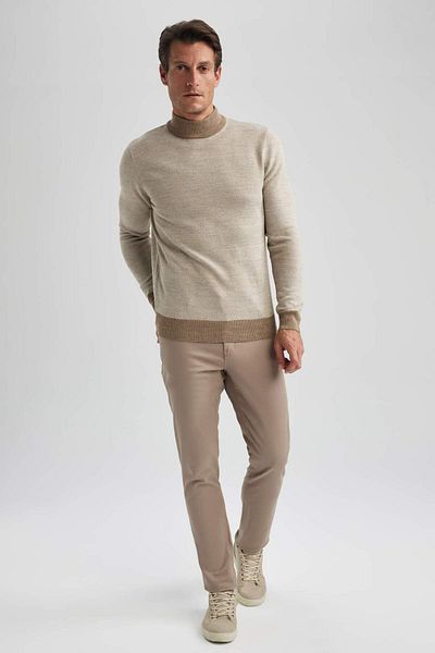 DeFacto Regular Fit Color Block Turtleneck Sweater Sweater R9121Az23Wn
